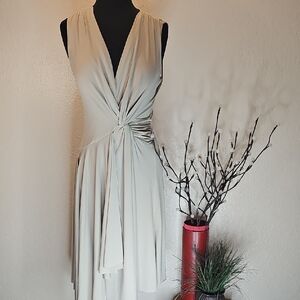 Shape FX Cream Asymmetrical Sheath Dress